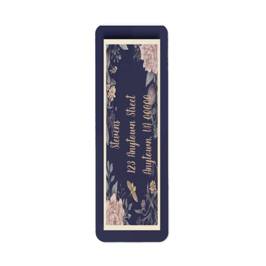 Moth, Rose & Thistle Rücksendeadressen-Aufkleber (Vorne)