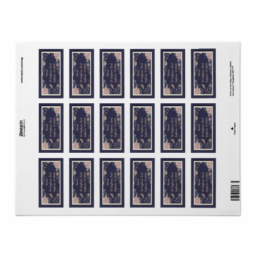 Moth, Rose & Thistle Rücksendeadressen-Aufkleber Adressaufkleber (Vorne)