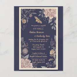 Moth, Rose & Thistle Wedding Einladung Postkarte