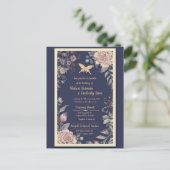 Moth, Rose & Thistle Wedding Postcard II Postkarte (Stehend Vorderseite)