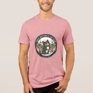 Moth Schmetterling Katze POD Vektorkunst - Moth Sc Tri-Blend Shirt