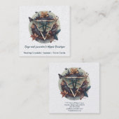 Moth Square Business Card Quadratische Visitenkarte (Vorne/Hinten)