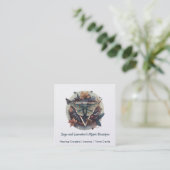 Moth Square Business Card Quadratische Visitenkarte (Stehend Vorderseite)