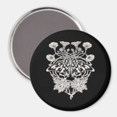 Moth Talisman - Whimsigoth Screenprint Style Drawi Magnet (Vorderseite/Rückseite)