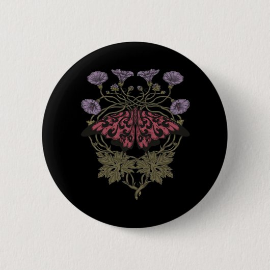 Moth Talisman - Whimsigoth Witchy Art - Color Vers Button (Vorderseite)