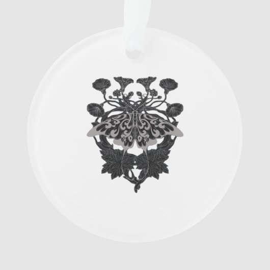 Moth Talisman - Whimsigoth Zeichnend - Weiße Versi Ornament (Vorderseite)