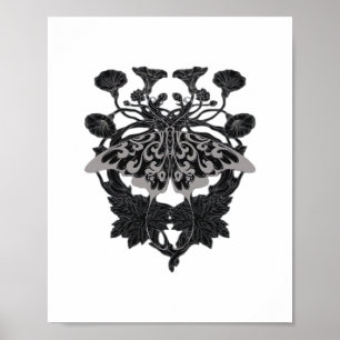 Moth Talisman - Whimsigoth Zeichnend - Weiße Versi Poster