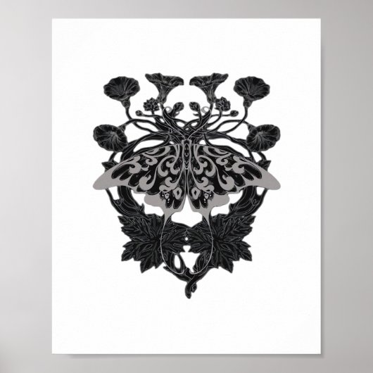 Moth Talisman - Whimsigoth Zeichnend - Weiße Versi Poster (Vorne)