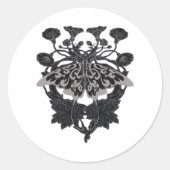 Moth Talisman - Whimsigoth Zeichnend - Weiße Versi Runder Aufkleber (Vorderseite)