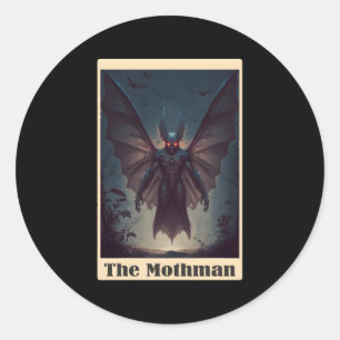 Moth Tarot Card Cryptid Cryptozoology Runder Aufkleber