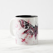 Moth Watercolor Coffee Mug Zweifarbige Tasse (Vorderseite Links)