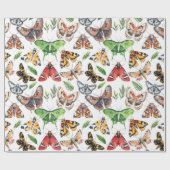 Moth Watercolor Geschenkpapier (Flach)