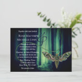 Moth Wedding Gothic Forest Einladung (Stehend Vorderseite)