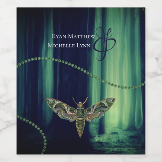 Moth Wedding Gothic Forest Weinetikett (Einzelnes Label)