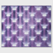 Moth white lila Striped pattern mystical Geschenkpapier (Flach)