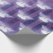 Moth white lila Striped pattern mystical Geschenkpapier (Ecke)