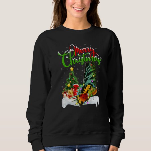 Moth Xmas Decorations Santa Moth Christmas Sweatshirt (Vorderseite)