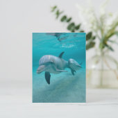 MOTHER AND BABY CALF DOLPHIN POSTKARTE (Stehend Vorderseite)