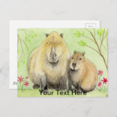Mother and Baby Capybara Postkarte (Vorne/Hinten)
