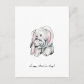 Mother And Baby Elephant Happy Mother's Day Card Postkarte (Vorderseite)