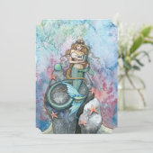 Mother and Baby Mermaid Baby Shower Einladungen (Stehend Vorderseite)