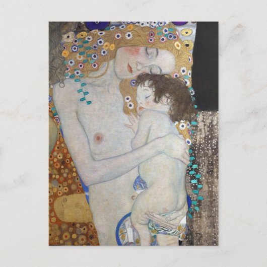 Mother and Child by Gustav Klimt Postkarte (Vorderseite)