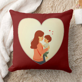 Mother and Child Love Illustration – Warm Family Kissen