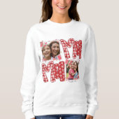 Mother and Child Photo Valentine Red Plaid Hearts Sweatshirt (Vorderseite)