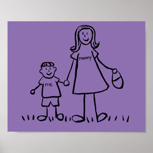 Mother and Son Custom Family Characters Art Poster (Vorne)