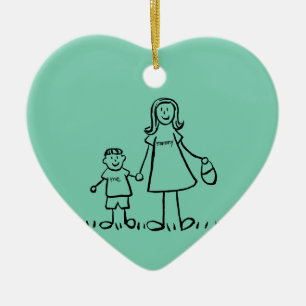 Mother and Son Custom Mommy Family Art Ornaments Keramik Ornament