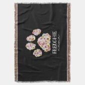Mother Art Frenchie Mama Floral Paw French Bulldog Decke (Vorderseite Vertikal)