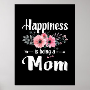 Mother Art   Happiness Is Being A Mom Birthday Poster