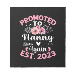 Mother Art   Promoted To Nanny Again 2023 Floral Notizblock
