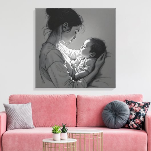 Mother & Baby artwork Leinwanddruck (Insitu (Wohnzimmer))