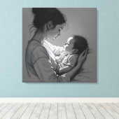 Mother & Baby artwork Leinwanddruck (Insitu (Holzboden))
