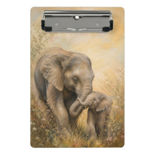 Mother & Baby Elephant Klemmbrett
