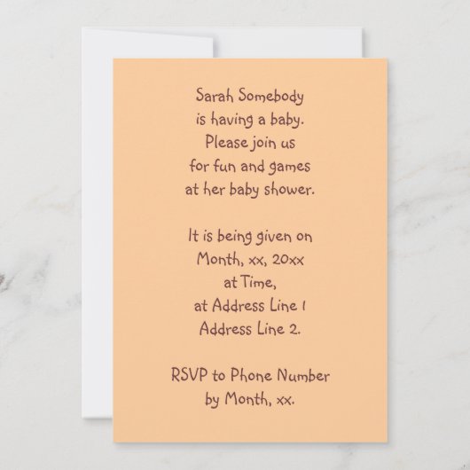 Mother & Baby Giraffen Custom Baby Shower lädt ein Einladung (Rückseite)