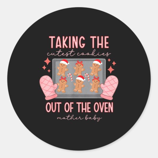 Mother Baby Nurse Christmas Mbu Stpartum Nurse Xma Runder Aufkleber (Vorderseite)