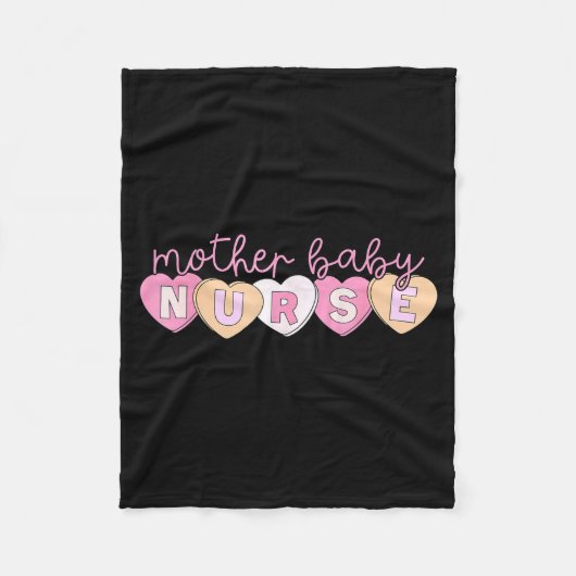 Mother Baby Nurse Hearts Valentine Obgyn Stpartum Fleecedecke (Vorderseite)