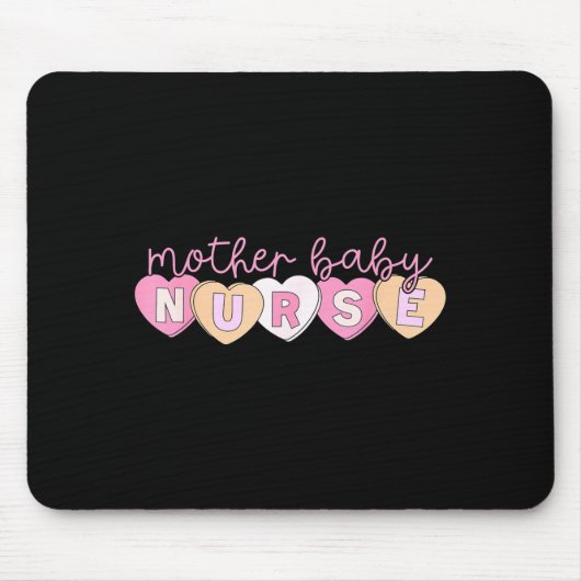 Mother Baby Nurse Hearts Valentine Obgyn Stpartum Mousepad (Vorne)