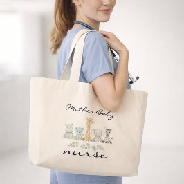 Mother Baby Nurse Safari Jungle Animal Nursery Jumbo Stoffbeutel