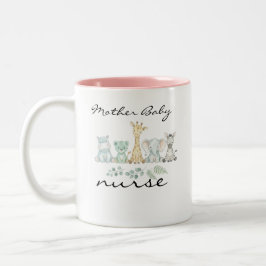 Mother Baby Nurse Safari Jungle Animal Nursery Zweifarbige Tasse