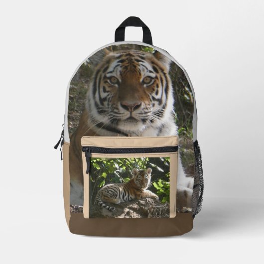Mother & Baby Tiger Backpack Bedruckter Rucksack (Vorderseite)