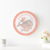 Mother Baby Whale Niedlich Anime Personalize Große Wanduhr (Zuhause)