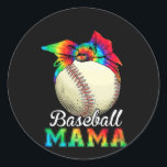 Mother Baseball Mama Birthday Runder Aufkleber<br><div class="desc">Mother Baseball Mama Birthday</div>