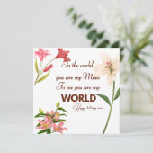 Mother Birthday card with flower Karte (Stehend Vorderseite)