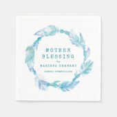 Mother Blessing Perlen feathed boho aquamarin aqua Serviette (Vorderseite)