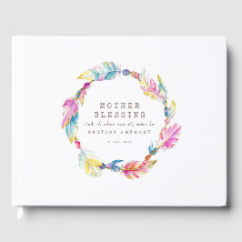 Mother Blessing Perlen federn boho bunt Gästebuch