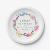 Mother Blessing Perlen federn boho bunt Pappteller (Vorderseite)