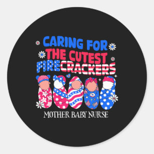 Mother Byby Nurse Patriotic Usa Flag American Insi Runder Aufkleber